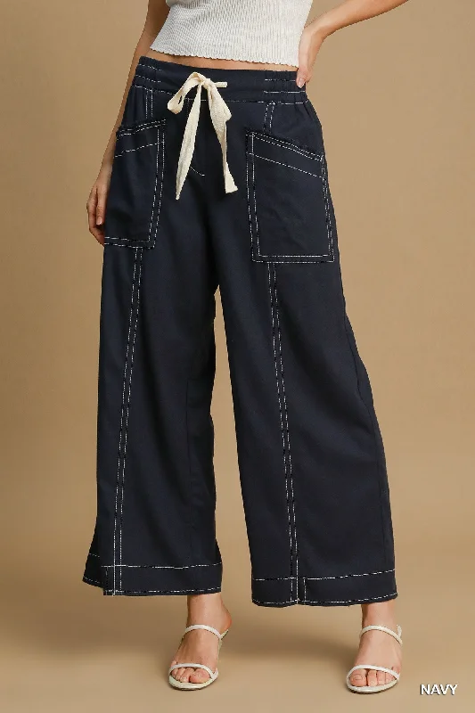 Wide Leg Pull On Pants Fashionable Track Pants