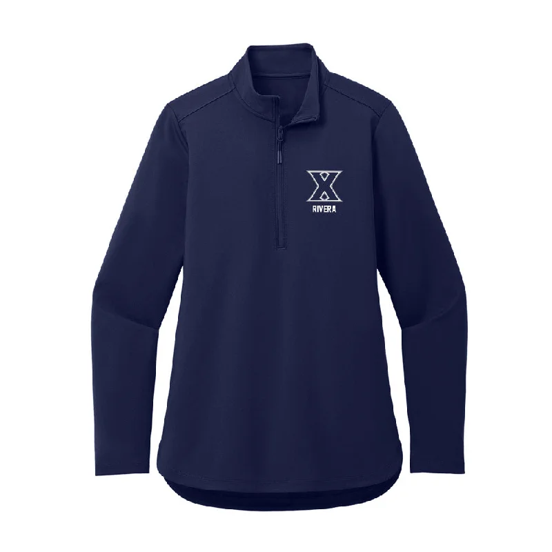 Xavier - NCAA Women's Track & Field : Madison Rivera - Women's Premium Quarter Zip Jacket Wool Fabric Cashmere Fabric Tweed Fabric