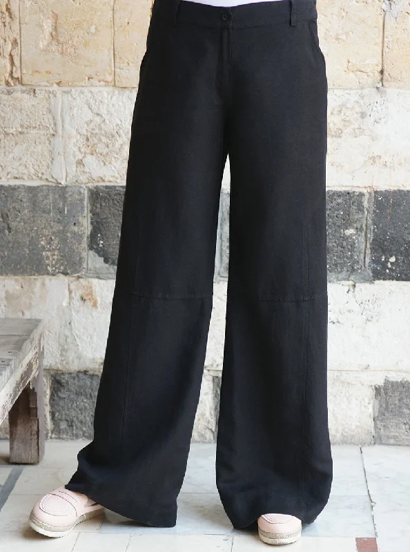 Paneled Linen Trousers Trousers cozy comfortable