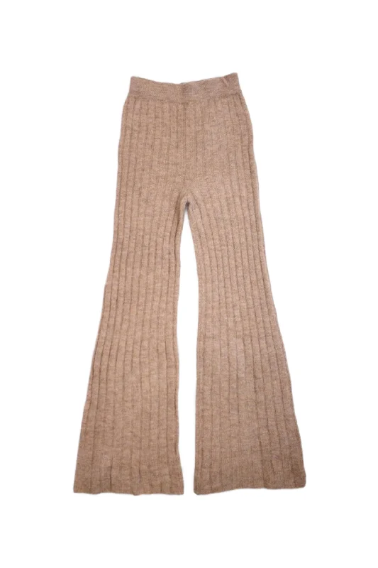 Tach Clothing - Fuzzy Rib Knit Flare Lounge Pants Trendy Tapered Pants