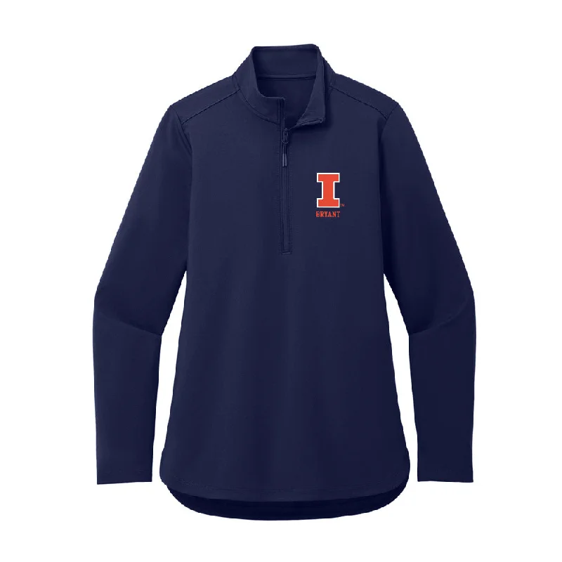 Illinois - NCAA Women's Track & Field (Outdoor) : Azariyah Bryant - Women's Premium Quarter Zip Jacket One-Shoulder Jacket Off-the-Shoulder Jacket Asymmetrical Jacket