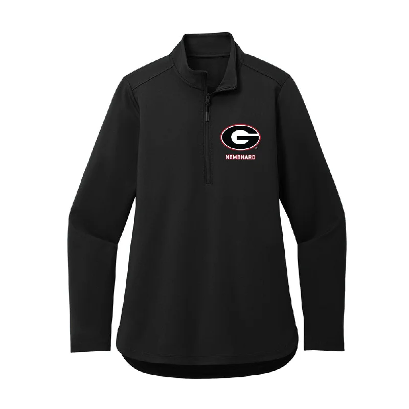 Georgia - NCAA Women's Track & Field : Danah Nembhard - Women's Premium Quarter Zip Jacket Hooded Jacket Caped Jacket Shawl Collar Jacket