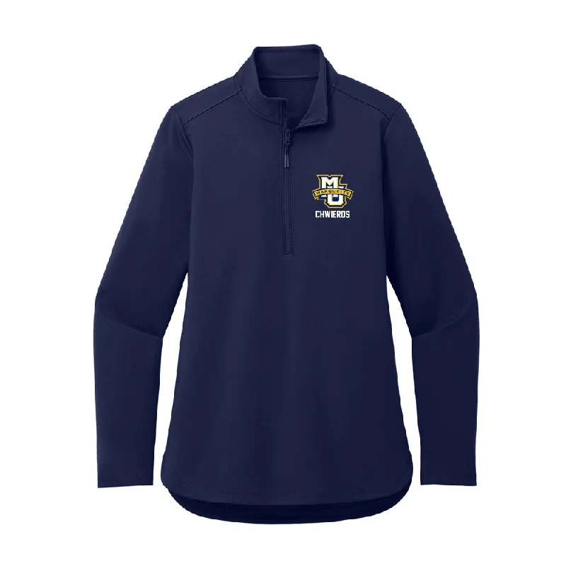 Marquette - NCAA Women's Track & Field : Kamila Chwieros - Women's Premium Quarter Zip Jacket V-Neck Jacket Boat Neck Jacket Square Neck Jacket