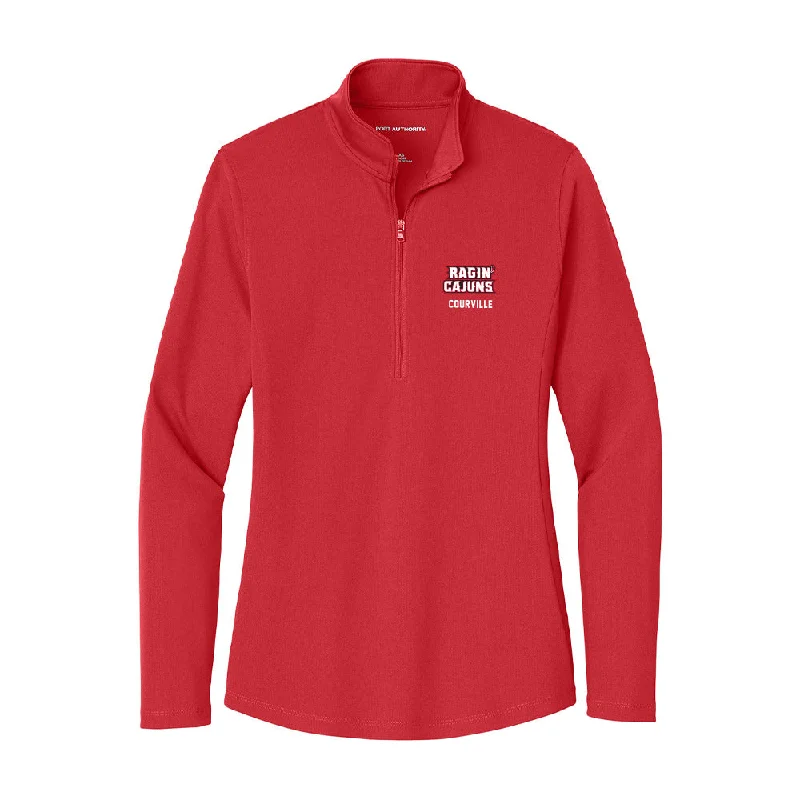 Louisiana - NCAA Women's Track & Field : Juliana Courville - Women's Lightweight Quarter Zip Jacket Anorak Shell Jacket Lightweight Jacket