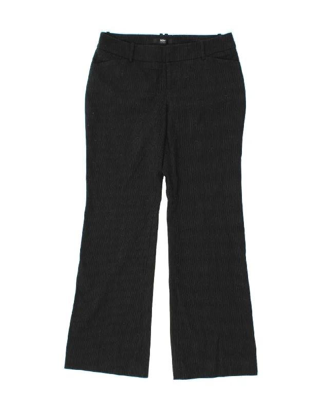 MOSSIMO Womens Bootcut Casual Trousers US 8 Medium W36 L32 Black Pinstripe Cropped Trousers Casual Linen