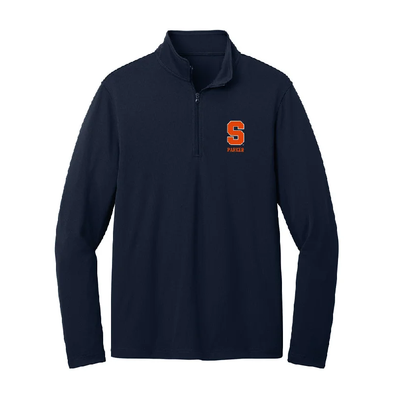 Syracuse - NCAA Women's Track & Field : Blake Parker - Lightweight Quarter Zip Jacket Cotton Fabric Linen Fabric Terry Fabric