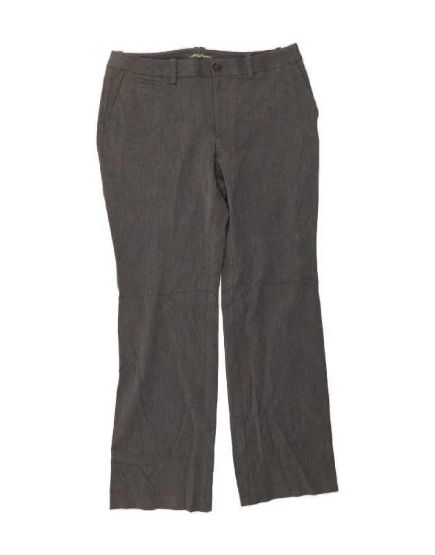 EDDIE BAUER Womens Blakely Fit Chino Trousers US 12 Large W34 L32 Grey Trousers Ceremony Elegant