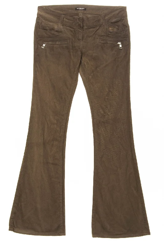 Balmain - Brown Bellbottom Pants - FR 40 Fashionable Track Pants