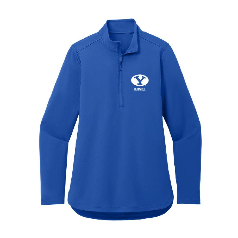 BYU - NCAA Women's Track & Field : Tessa Buswell - Women's Premium Quarter Zip Jacket Jacket Blazer Coat