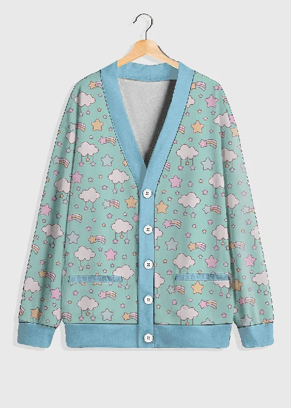 Plus Size Fairy Kei Pastel Cardigan Chenille Blend Fleece Blend Nylon Blend