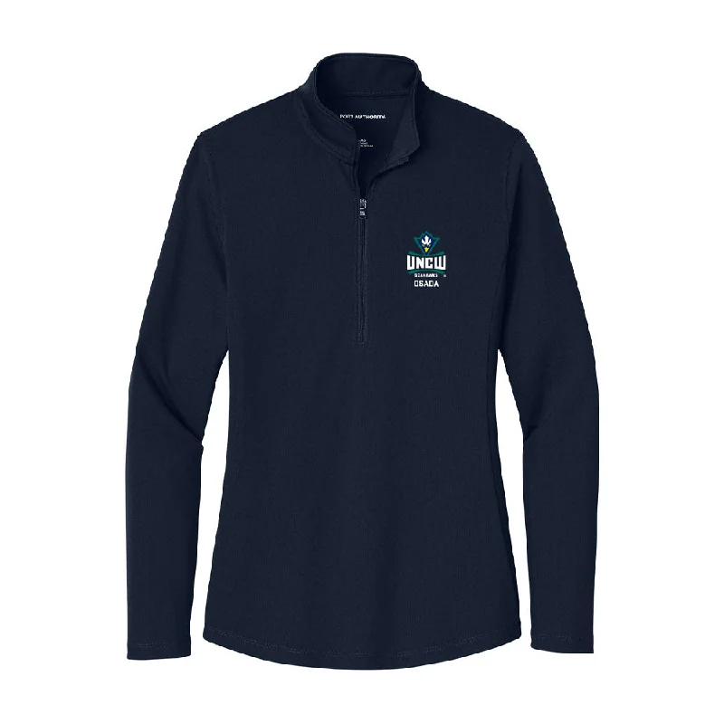 UNC Wilmington - NCAA Women's Track & Field : Ella Osada - Women's Lightweight Quarter Zip Jacket Mesh Jacket Canvas Jacket Denim Jacket