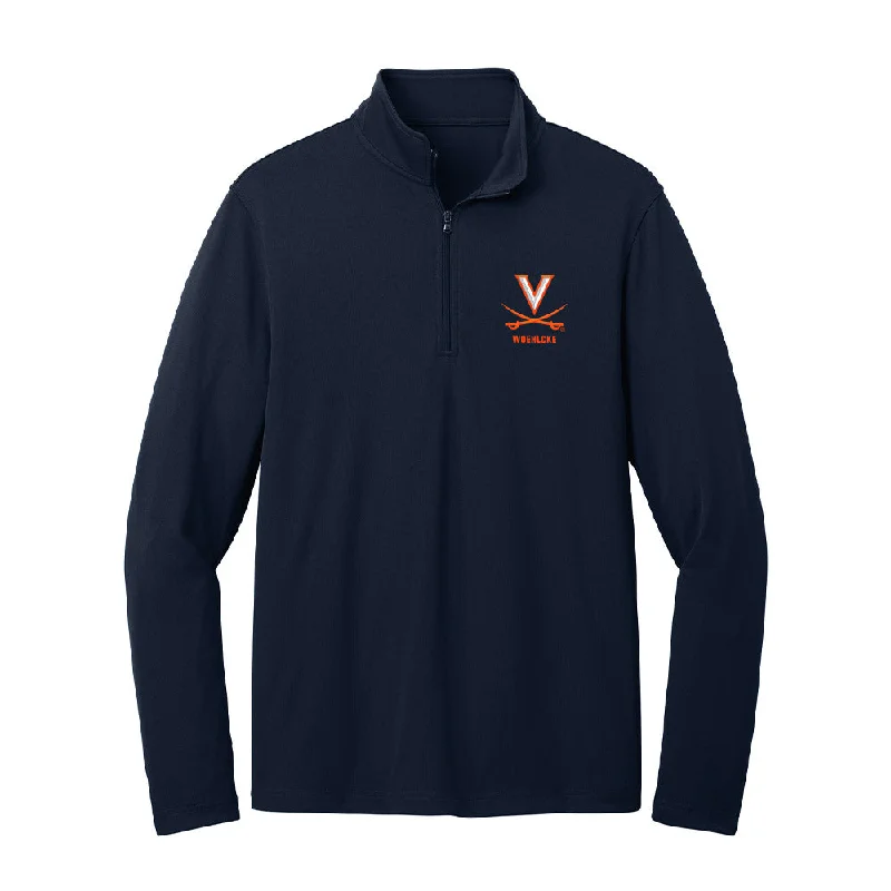 Virginia - NCAA Women's Track & Field : Ella Woehlcke - Lightweight Quarter Zip Jacket Fleece Fabric Down Fabric Feather Fabric