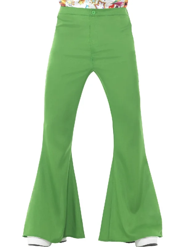 Mens Green Flared Trousers 60s 70s Groovy Disco Hippy Costume Trousers Custom Made