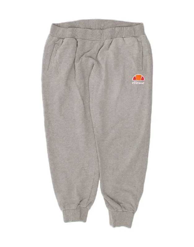 ELLESSE Womens Tracksuit Trousers Joggers UK 16 Large  Grey Cotton Trousers chic fashionable