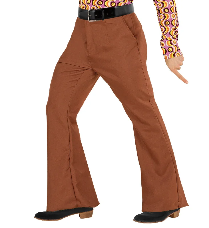 70's Groovy Disco Flares Trousers Brown Trousers fashionable trendy