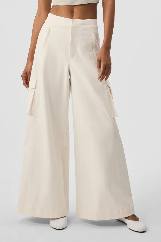 Show Off Cargo Wide Leg Trouser (Regular) - Ivory Trousers practical durable