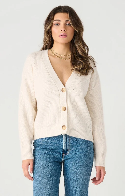 Top - Dex Long Sleeve Button Front Cardigan Terry Terry Cloth Terry Knit