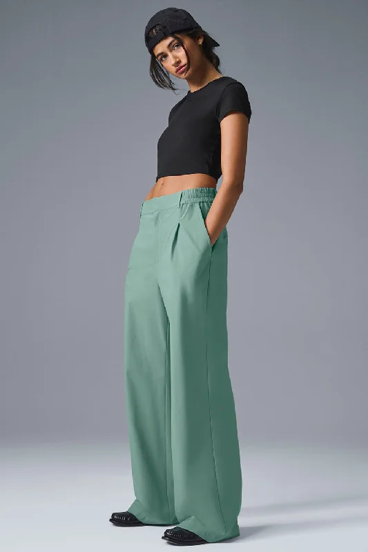 High-Waist Pursuit Trouser (Regular) - Botanical Green Trousers fashionable trendy