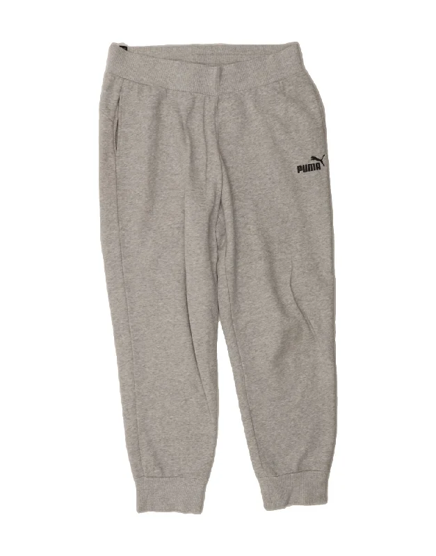 PUMA Womens Tracksuit Trousers Joggers UK 14 Medium  Grey Cotton Trousers Essential Wardrobe