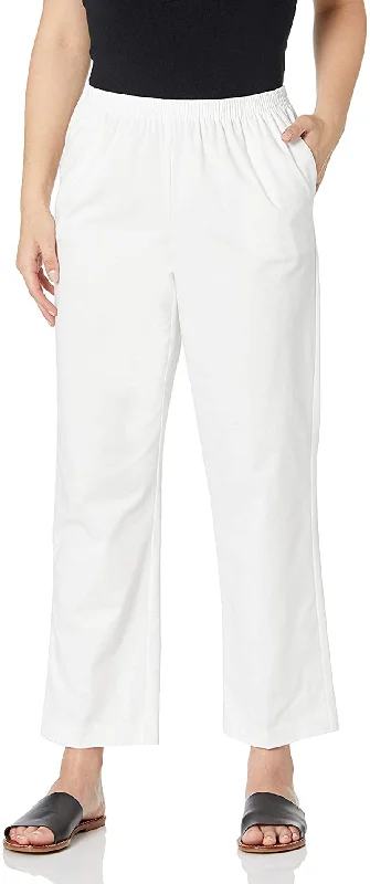 Alfred Dunner All Around Elastic Waist Cotton Short Twill Pants Trendy Work Pants