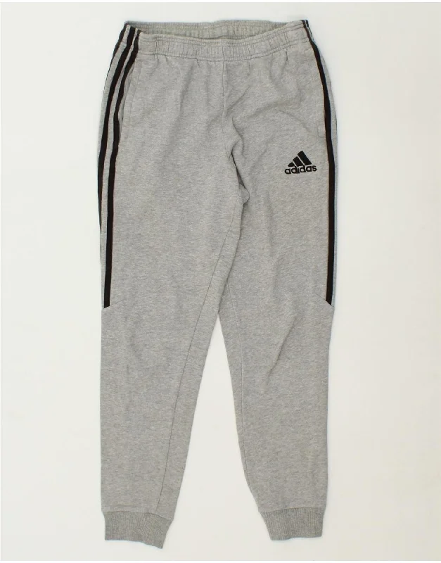 ADIDAS Womens Tracksuit Trousers Joggers UK 8/10 Small Grey Cotton Trousers Essential Wardrobe