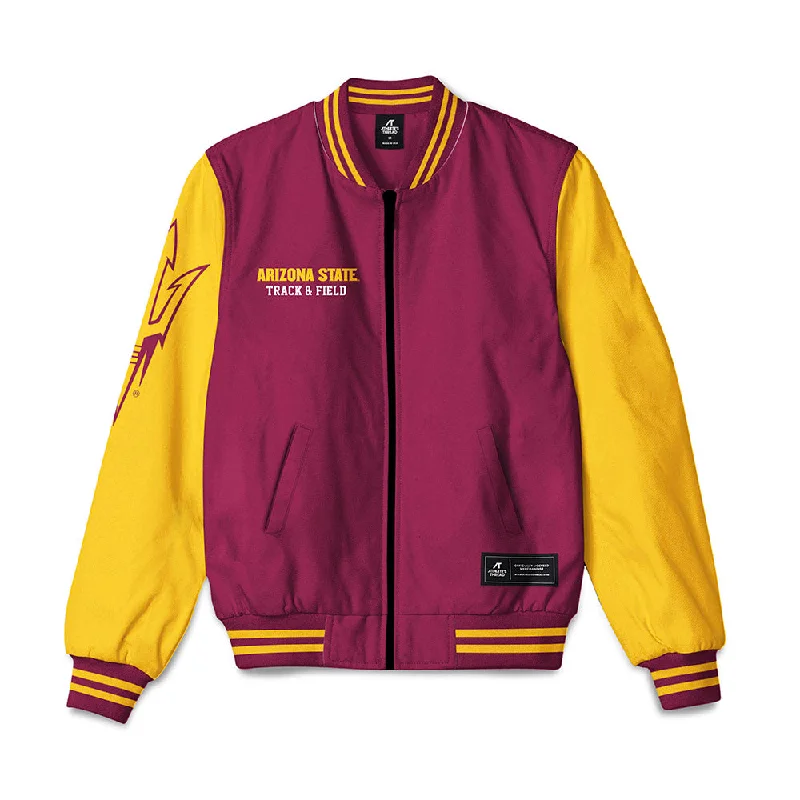 Arizona State - NCAA Women's Track & Field : Ava McCumber-Gandara - Bomber Jacket Embroidered Jacket Appliqued Jacket Beaded Jacket