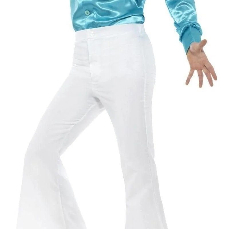 70s Style Flared Trousers Mens White Trousers cozy soft