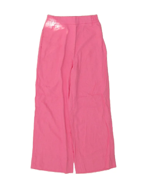 ZARA Womens Wide Leg Casual Trousers Small W28 L28 Pink Trousers Recommended Stylist