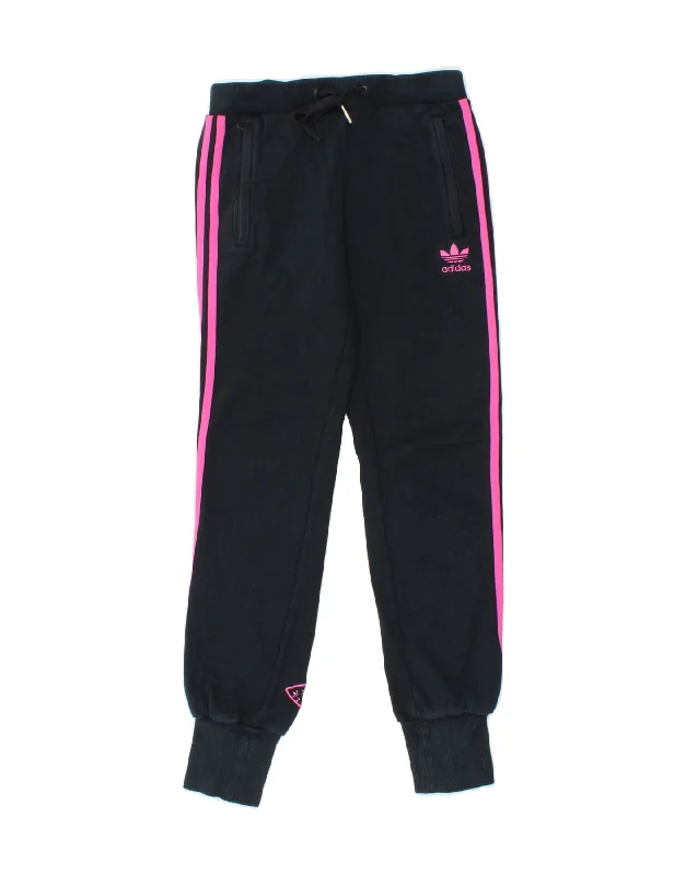 ADIDAS Womens Graphic Tracksuit Trousers Joggers EU 36 Small Navy Blue Trousers New Arrival