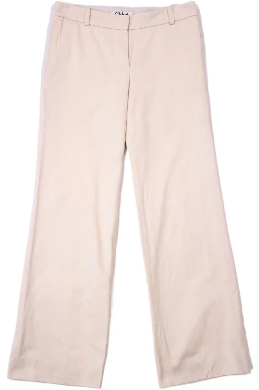 Chloe - Cropped Semi-Flare Pants Relaxed Lounge Trousers