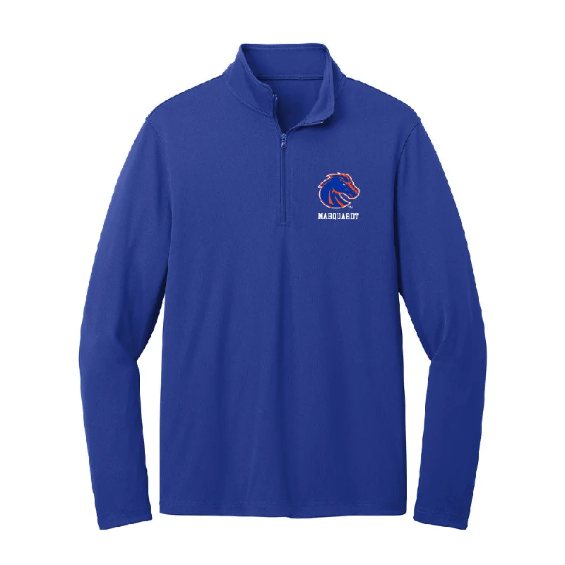 Boise State - NCAA Women's Track & Field : Macy Marquardt - Lightweight Quarter Zip Jacket Welt Pockets Slit Pockets Flap Pockets