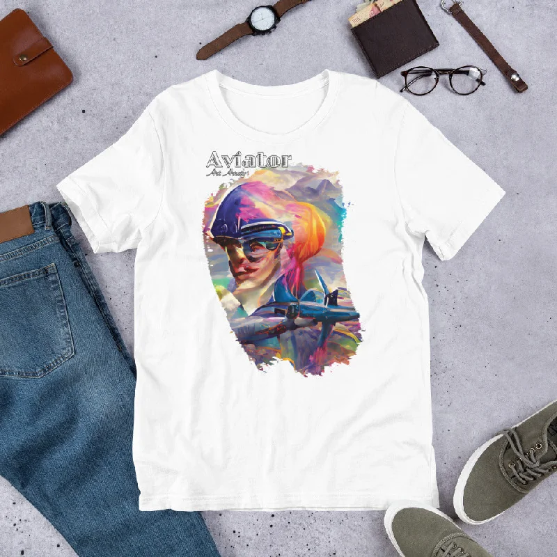 Aviator Art No. 1 short-sleeve unisex T-shirt (light colors) Hooded Caped Shawl Collar