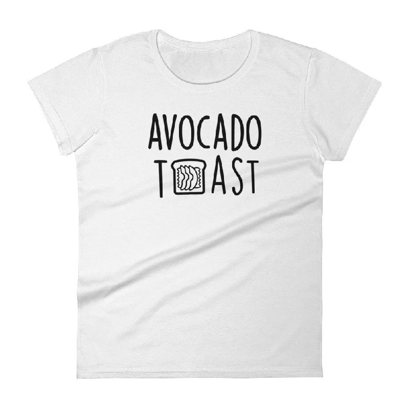 Avocado Toast: White Ladies T-Shirt Anti-Shrink Durable Soft