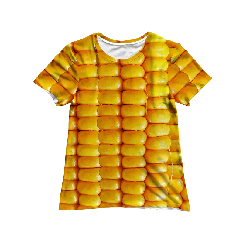 Corn Cob Women's Tee Zippered Buttoned Snapped