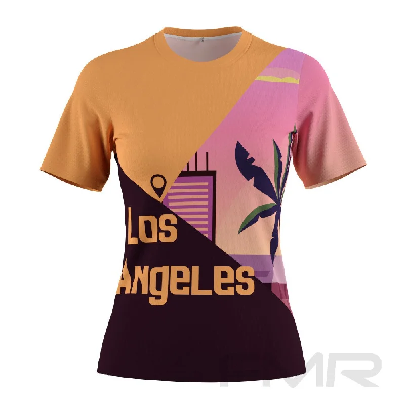 FMR Women's Los Angeles Short Sleeve Running Shirt Jersey Fabric Tulle Fabric Batik Fabric