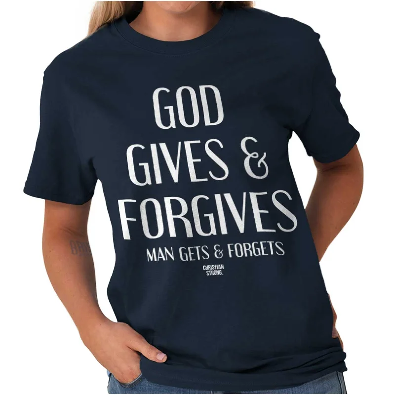 God Forgives T Shirt Mesh Canvas Denim