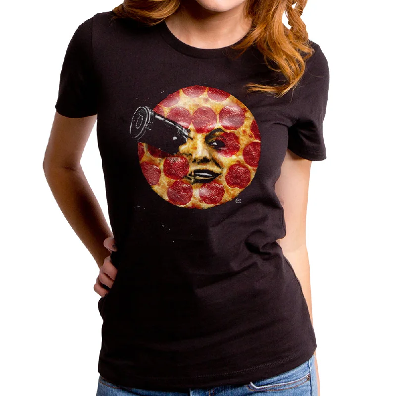 Pizza Face Women's T-Shirt Fleece Nylon Spandex