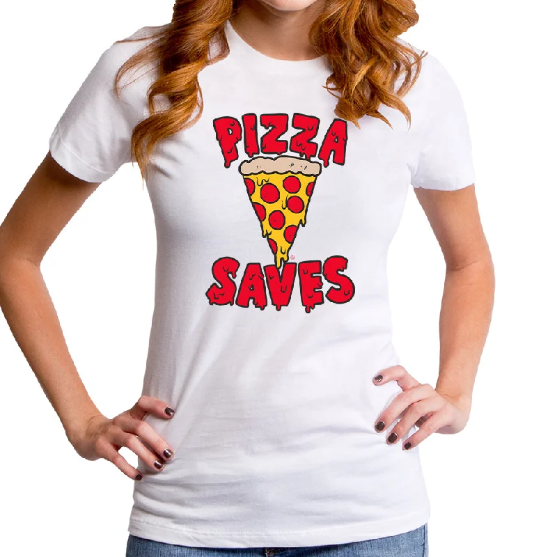 Pizza Saves Women's T-Shirt Polka Dot Checkered Tartan