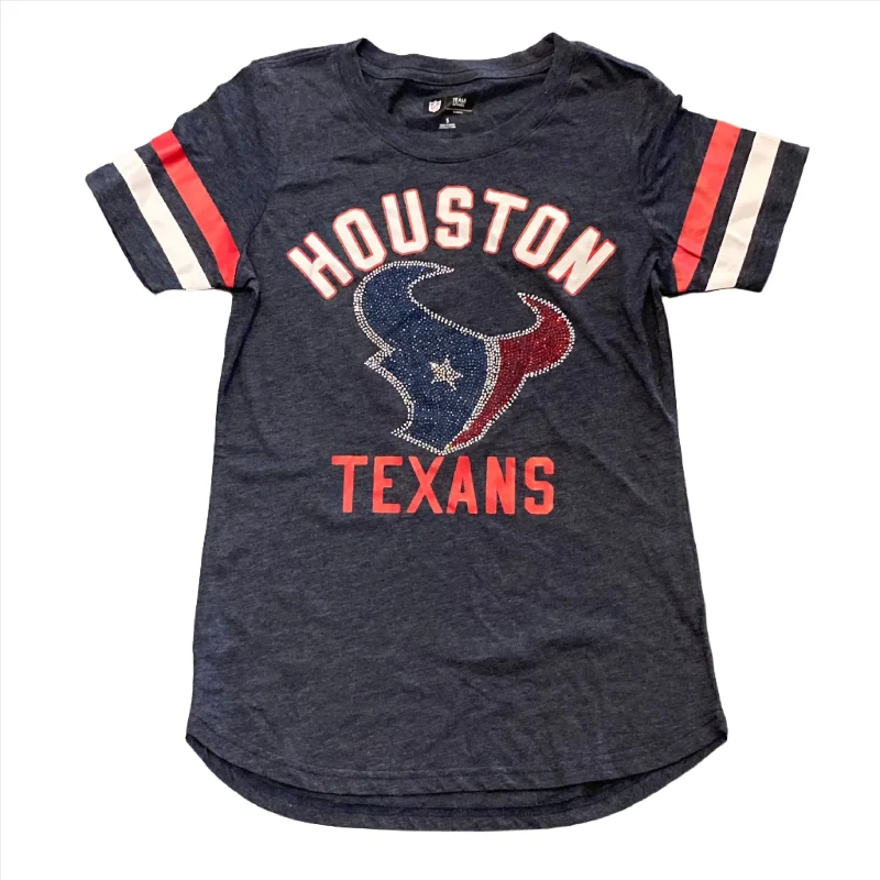 Houston Texans Rhinestone Women’s V-Neck Shirt Chenille Fabric Brocade Fabric Lace Fabric