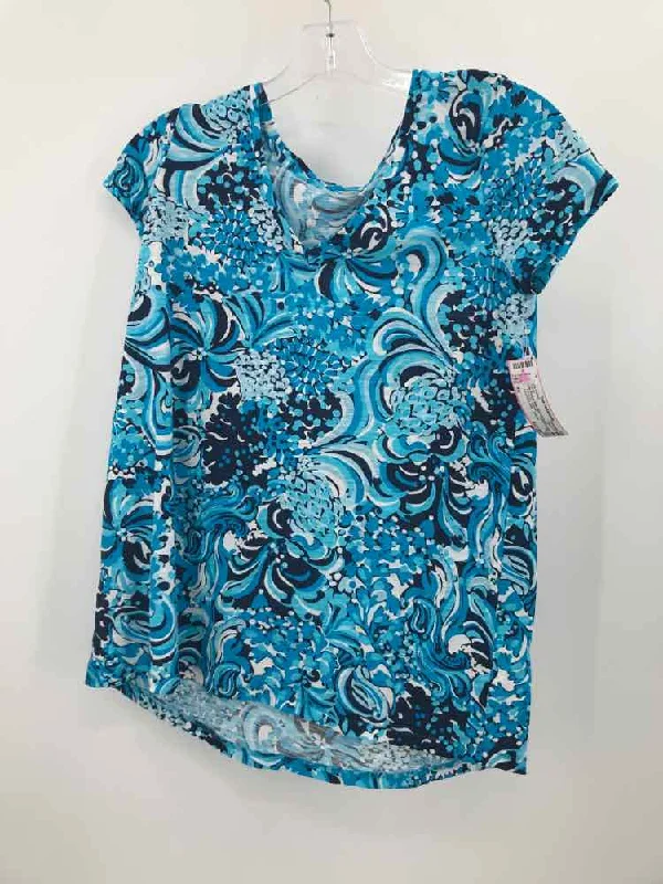 Pre-Owned Lilly Pulitzer Blue Size XS T-shirt Lace Blend Ribbed Blend Corduroy Blend