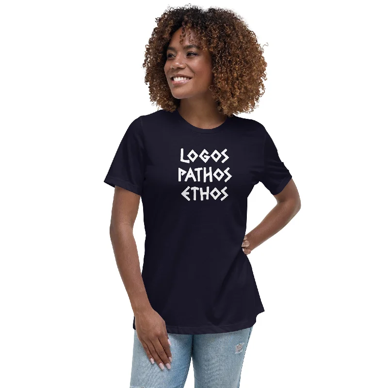 Logos Pathos Ethos - Women's T-Shirt Collared Crew Neck Turtle Neck