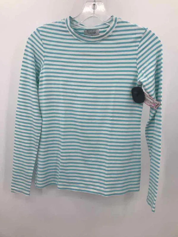 Pre-Owned Mott 50 Blue Size Small Stripe T-shirt Modern Contemporary Chic