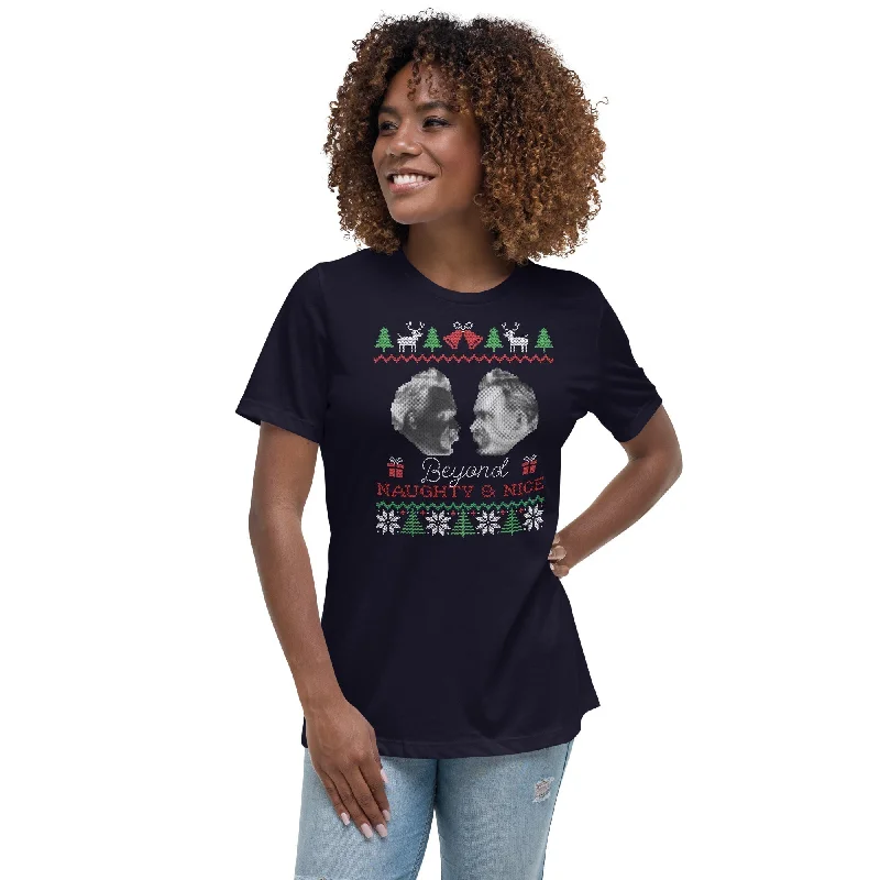 Nietzsche - Beyond naughty and nice - Women's T-Shirt Hooded Caped Shawl Collar