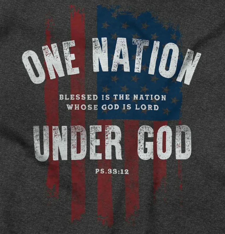 One Nation Under God Junior Fit V-Neck T Shirt Striped Floral Plaid