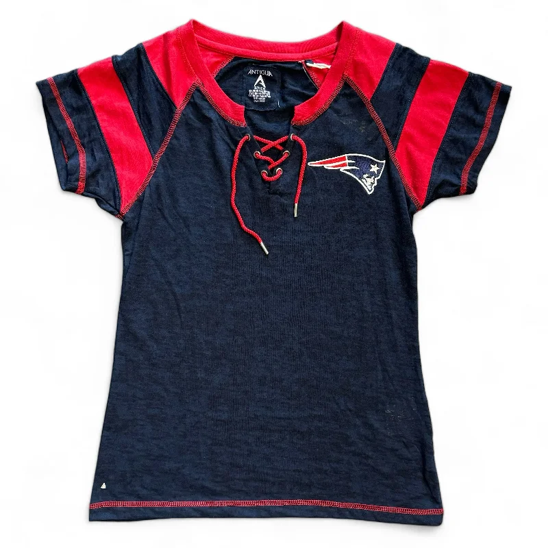 New England Patriots Women's Score Lace-up T-Shirt Print Jacquard Patchwork