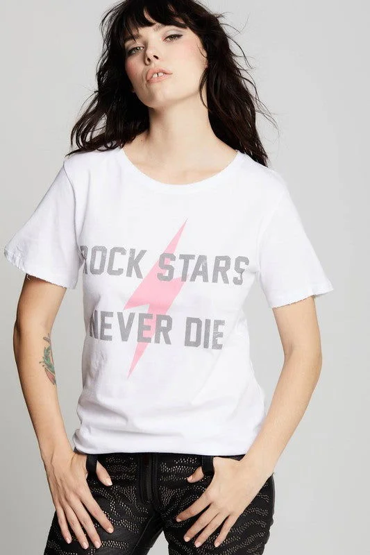 Recycled Karma 302272 - Rock Stars Never Die Boyfriend Tee Ribbed Striped Patterned