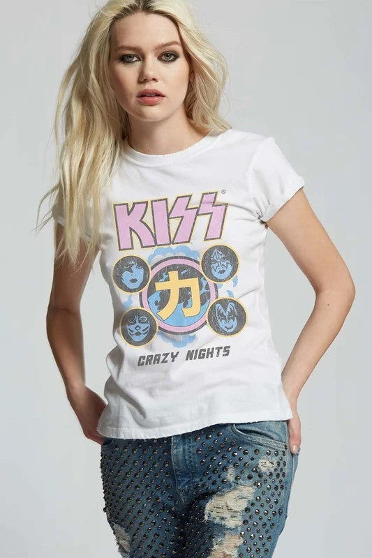 Recycled Karma Kiss Crazy Nights 88 Tour Fitted T-Shirt Nylon Fabric Polyester Fabric Spandex Fabric