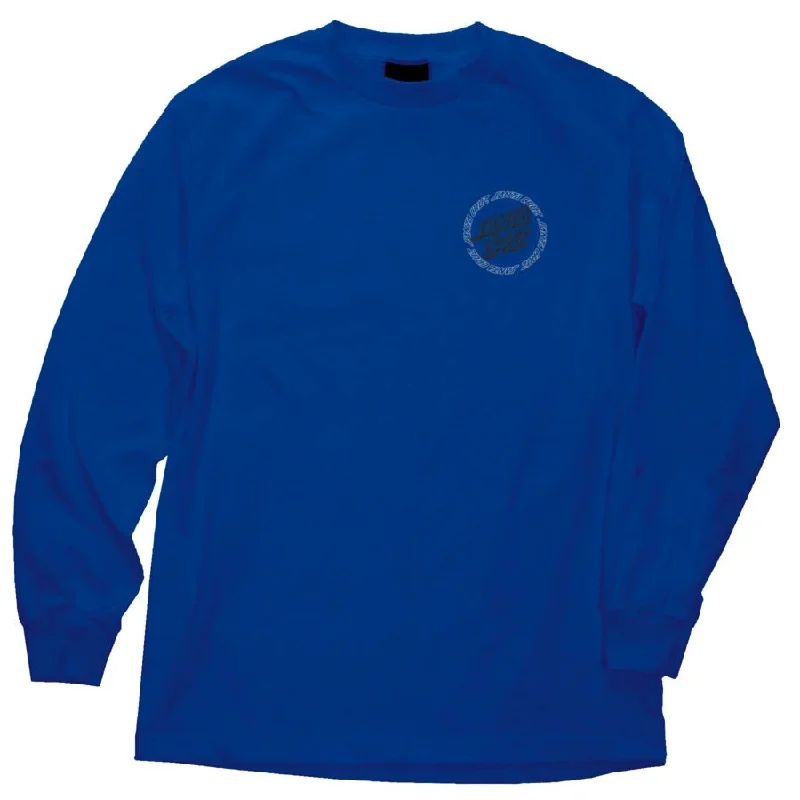 Santa Cruz Hollow Ringed Dot Long Sleeve Mens T-Shirt - Royal Cashmere Blend Cotton Blend Poly Blend