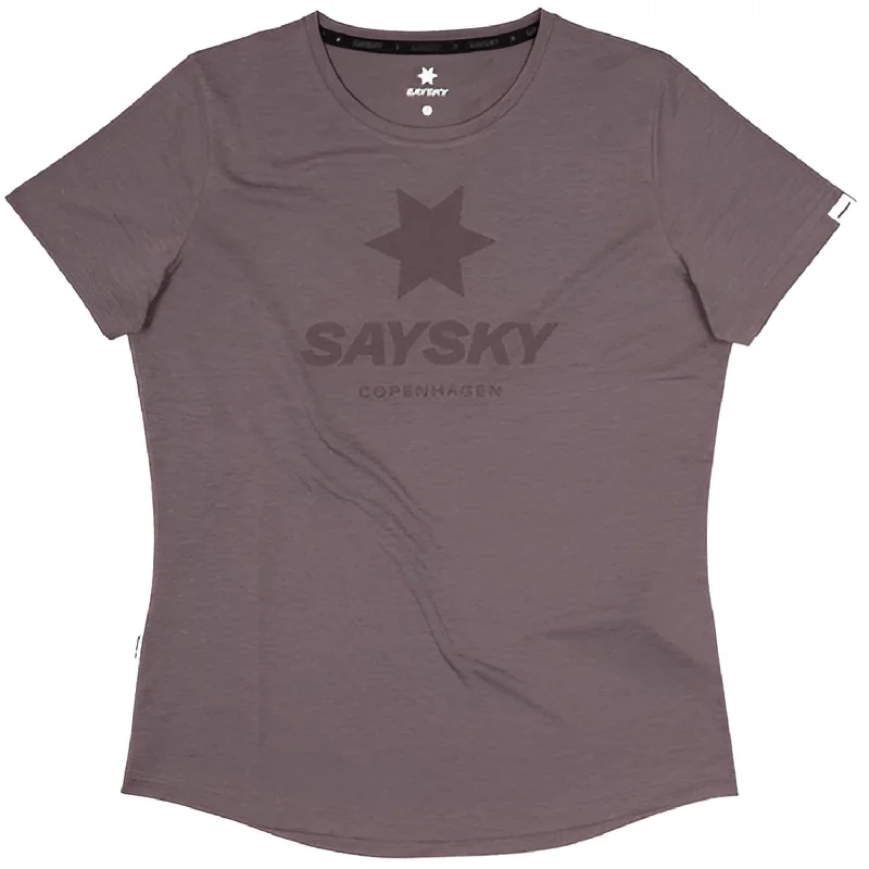 Saysky WMNS Logo Combat T-Shirt, Purple Handmade Hand-knitted Hand-woven