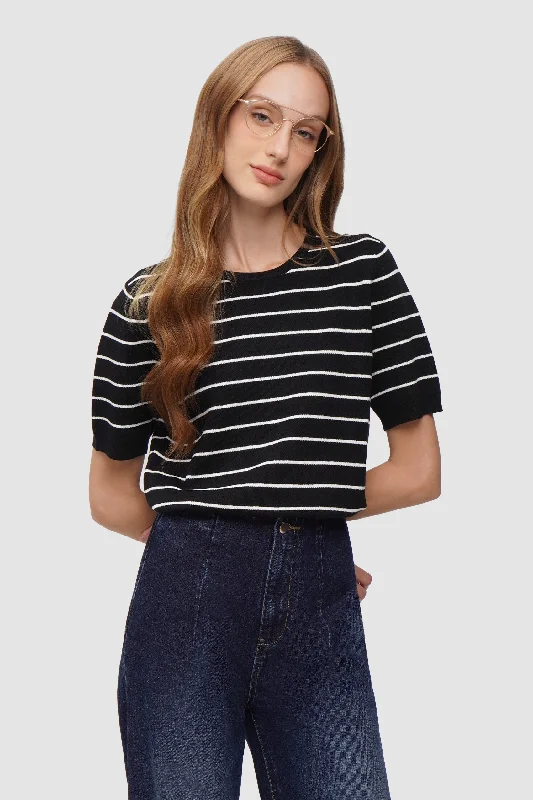 Striped Flat Knit Tee Polka Dot Checkered Tartan